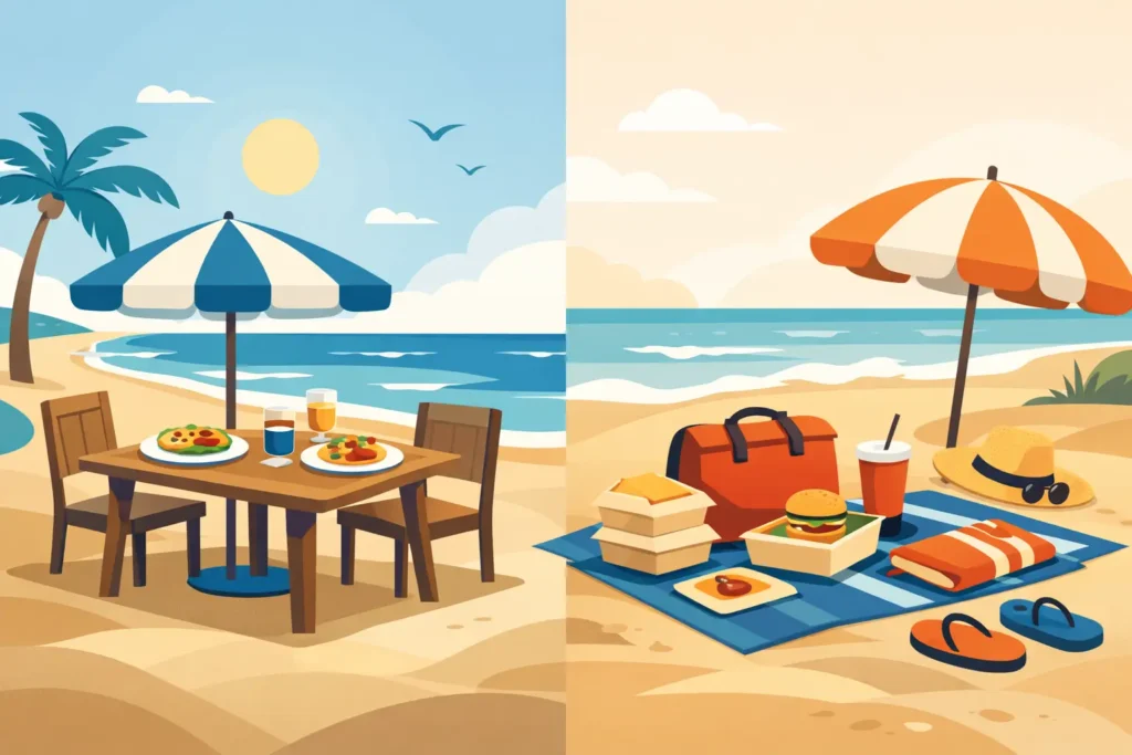 Dine In vs Takeout Meals for Beach Days
